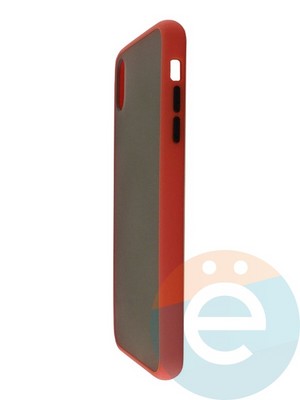 Накладка пластиковая с силиконовой окантовкой для iPhone XS Max красная - фото 35060