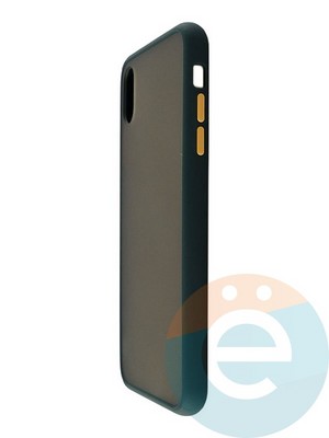 Накладка пластиковая с силиконовой окантовкой для iPhone XS Max зелёная - фото 35061