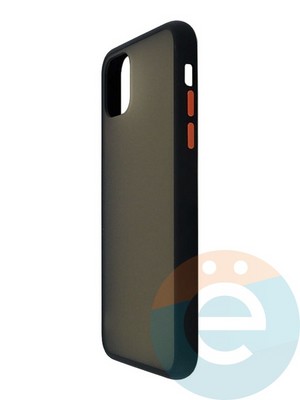 Накладка пластиковая с силиконовой окантовкой для iPhone 11 Pro Max черная - фото 35072