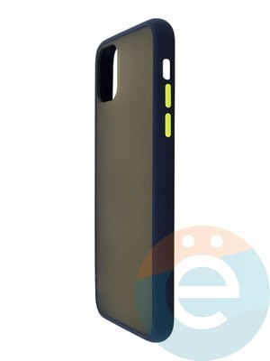 Накладка пластиковая с силиконовой окантовкой для iPhone 11 Pro Max синяя - фото 35074