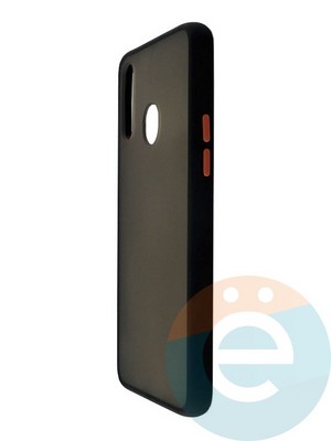 Накладка пластиковая с силиконовой окантовкой для Samsung Galaxy A20S черная - фото 35151