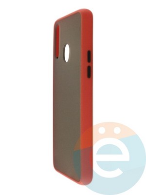 Накладка пластиковая с силиконовой окантовкой для Samsung Galaxy A20S красная - фото 35153