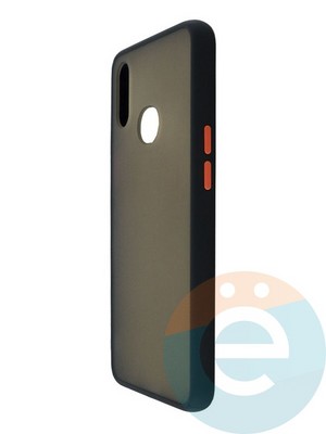 Накладка пластиковая с силиконовой окантовкой для Samsung Galaxy A10S черная - фото 35155