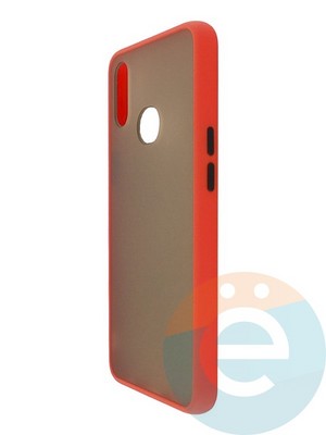 Накладка пластиковая с силиконовой окантовкой для Samsung Galaxy A10S красная - фото 35158