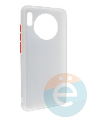 Накладка пластиковая с силиконовой окантовкой для Huawei Mate 30 белая - фото 35175