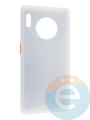 Накладка пластиковая с силиконовой окантовкой для Huawei Mate 30 Pro белая - фото 35176
