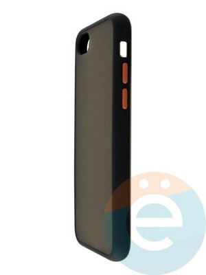 Накладка пластиковая с силиконовой окантовкой для iPhone 6/6s черная - фото 35197
