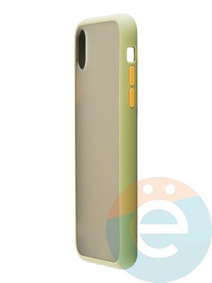 Накладка пластиковая с силиконовой окантовкой для iPhone XR хаки - фото 35248
