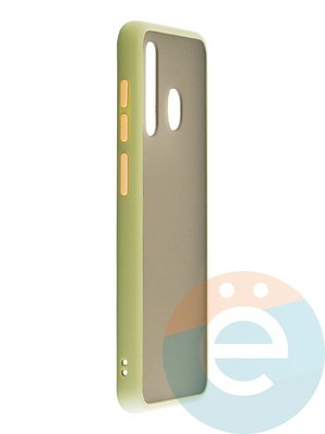 Накладка пластиковая с силиконовой окантовкой для Samsung Galaxy A30/A20 хаки - фото 35264