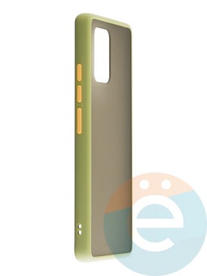Накладка пластиковая с силиконовой окантовкой для Samsung Galaxy A91 хаки - фото 35271
