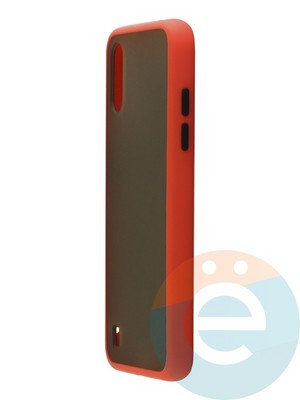 Накладка пластиковая с силиконовой окантовкой для Samsung Galaxy A01 красная - фото 35278