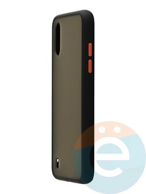Накладка пластиковая с силиконовой окантовкой для Samsung Galaxy A01 черная - фото 35279