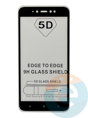 Защитное стекло 9D с полной проклейкой на Xiaomi Redmi Note 5A черное - фото 46868