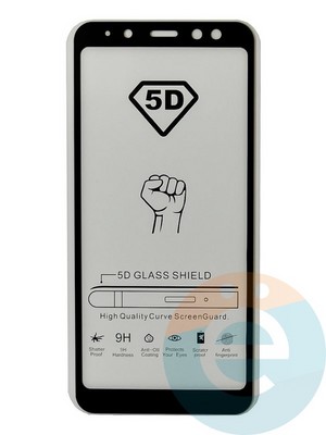 Защитное стекло 9D с полной проклейкой на Samsung Galaxy A8 черное - фото 35488