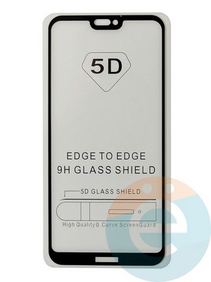 Защитное стекло 9D с полной проклейкой на Huawei P20 lite черное - фото 35492