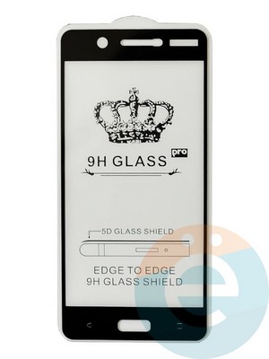 Защитное стекло 9D с полной проклейкой на Nokia 5 черное - фото 35545