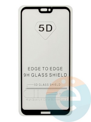 Защитное стекло 9D с полной проклейкой на Huawei Nova 3E черное - фото 35550