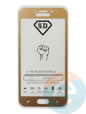 Защитное стекло 9D с полной проклейкой на Samsung Galaxy J2 2018 золотистое - фото 35554