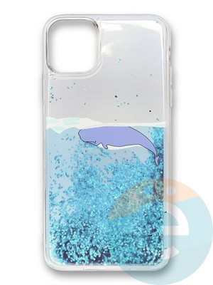 Накладка силиконовая Переливашка с жидкими блёстками на Apple iPhone 11 Pro Max кит - фото 35841