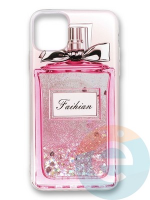 Накладка силиконовая Переливашка с жидкими блёстками на Apple iPhone 11 Pro Max парфюм - фото 35837
