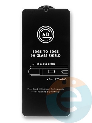 Защитное стекло 6D с полной проклейкой на Samsung Galaxy A70/A70S/A42 черное - фото 35855