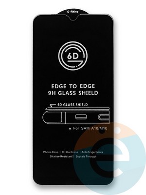 Защитное стекло 6D с полной проклейкой на Samsung Galaxy A10/M10 черное - фото 35858