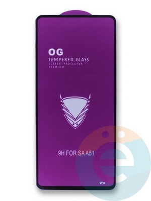 Защитное стекло 5D OG с полной проклейкой на Samsung Galaxy A51 черное - фото 35882
