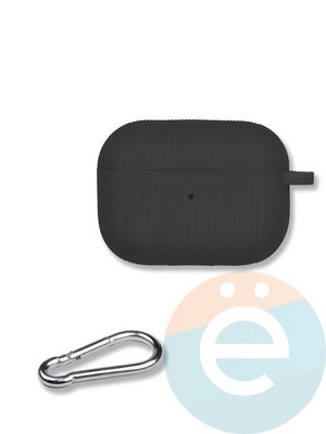 Чехол силиконовый для наушников Apple AirPods Pro Dadario с карабином Black - фото 35898