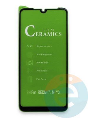 Защитное стекло Ceramics (в упаковке) для Xiaomi Redmi 7 черное - фото 35931