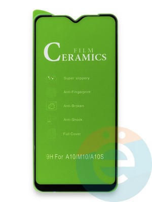 Защитное стекло Ceramics (в упаковке) для Samsung Galaxy A10/A10S/M10 черное - фото 35935