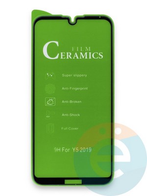 Защитное стекло Ceramics (без упаковки) для Huawei Y5 2019/Honor 8S черное - фото 45171