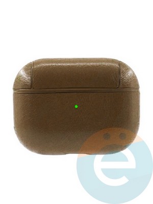 Чехол кожаный для наушников Apple AirPods Pro темно-коричневый - фото 35958