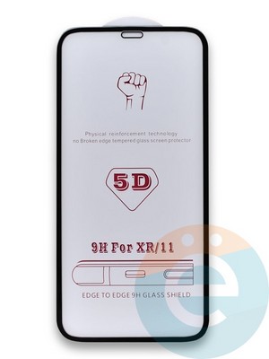 Защитное стекло 5D с полной проклейкой на Apple iPhone XR/11 черное - фото 35965