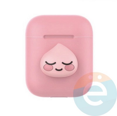 Чехол силиконовый Kakao для наушников Apple AirPods 1/2 капля розовая - фото 35997