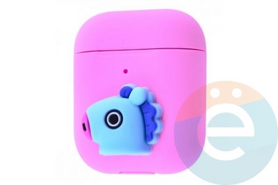 Чехол силиконовый Kakao для наушников Apple AirPods 1/2 лошадка розовая - фото 35999