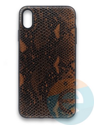 Накладка силиконовая Pitone для Apple iPhone Xs Max коричневая - фото 36029
