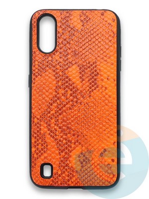 Накладка силиконовая Pitone для Samsung Galaxy A01 оранжевая - фото 36123