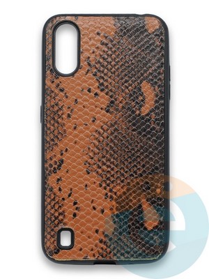 Накладка силиконовая Pitone для Samsung Galaxy A01 коричневая - фото 36124