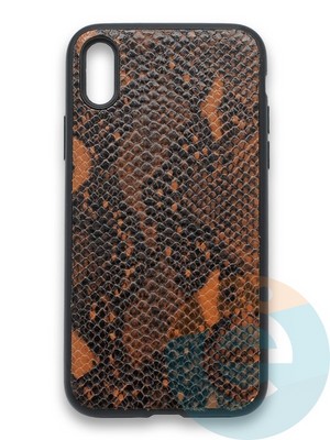 Накладка силиконовая Pitone для Apple iPhone X/Xs коричневая - фото 36129
