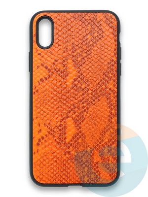 Накладка силиконовая Pitone для Apple iPhone X/Xs оранжевая - фото 36130