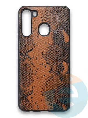 Накладка силиконовая Pitone для Samsung Galaxy A21 коричневая - фото 36176