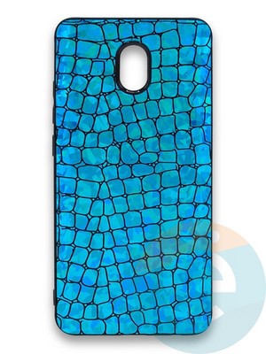 Накладка силиконовая Fantastic Skin блестящая для Xiaomi Redmi 8A бирюзовая - фото 36270