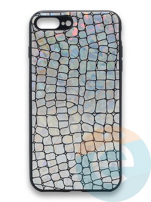 Накладка силиконовая Fantastic Skin блестящая для Apple iPhone 7/8 Plus серебристая - фото 36285
