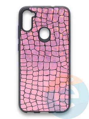 Накладка силиконовая Fantastic Skin блестящая для Samsung Galaxy A11 розовая - фото 36356