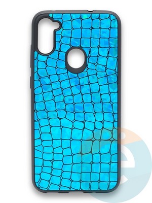 Накладка силиконовая Fantastic Skin блестящая для Samsung Galaxy A11 бирюзовая - фото 36357