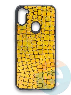 Накладка силиконовая Fantastic Skin блестящая для Samsung Galaxy A11 золотистая - фото 36358