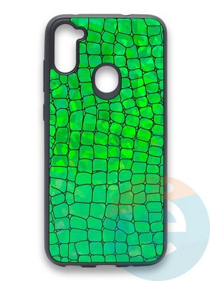 Накладка силиконовая Fantastic Skin блестящая для Samsung Galaxy A11 зеленая - фото 36359