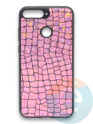Накладка силиконовая Fantastic Skin блестящая для Huawei Y6 Prime 2018/Honor 7A Pro розовая - фото 36393