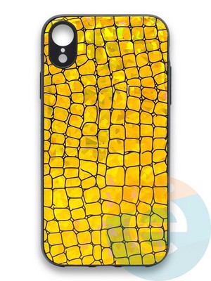 Накладка силиконовая Fantastic Skin блестящая для Apple iPhone Xr золотистая - фото 36413