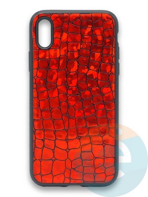 Накладка силиконовая Fantastic Skin блестящая для Apple iPhone X/Xs красная - фото 36495